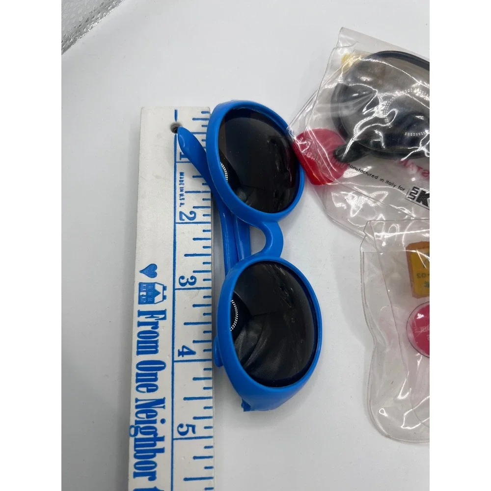 Set Of 1980s Kmart Children's Sunglasses Blue +‎ Black Plastic Unbreakable NOS